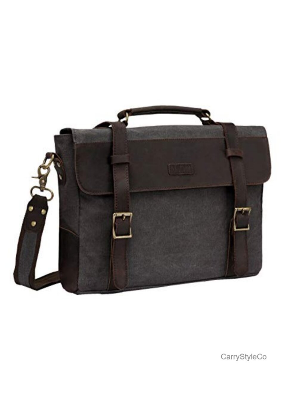 Vintage Canvas Leather Messenger Bag Laptop Satchel Shoulder Briefcase